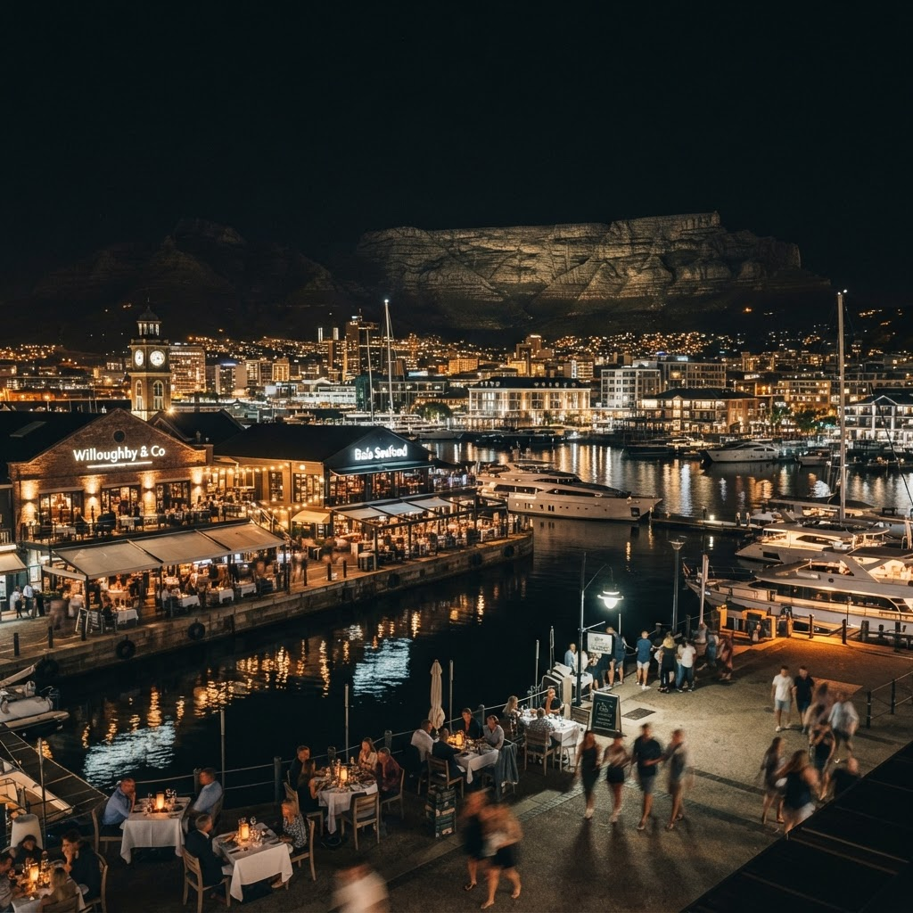 Cape Town city lights at night